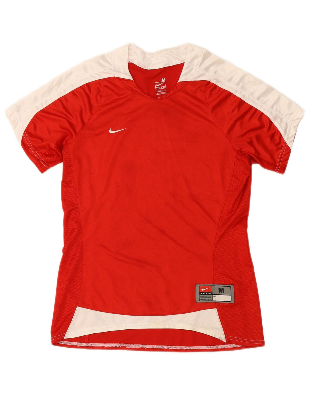 Camiseta Nike Fit Dry para mujer US 8/10 Mediano Rojo Colorblock Poliéster