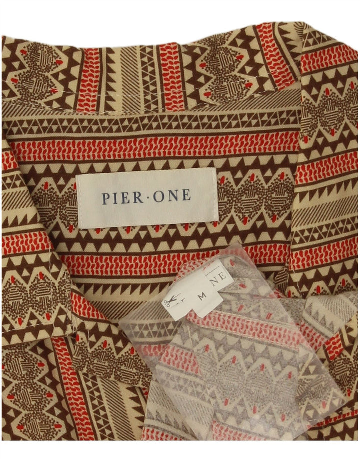 Camisa de manga corta Pier One Hombre Rayas caqui medianas