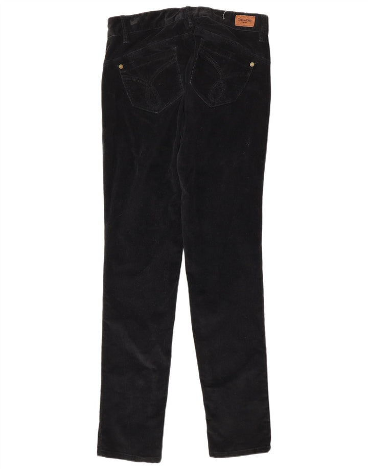 CALVIN KLEIN Pantalones pitillo de pana para mujer W27 L32 Algodón negro