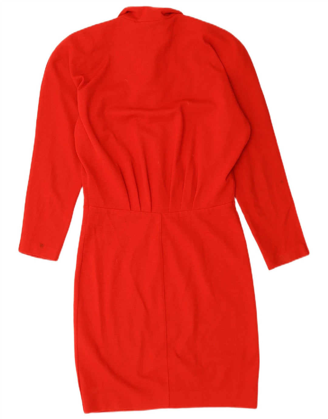 Vintage mujer manga larga vestido vestido Reino Unido 14 rojo medio