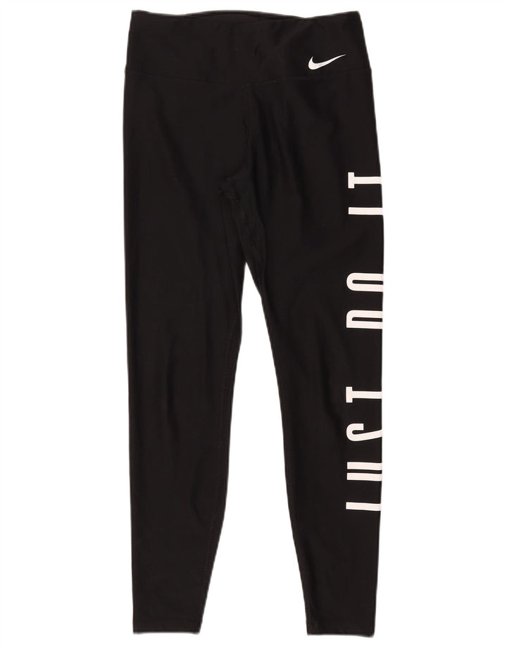 Nike Leggings Dri Fit Graphic para mujer UK 10 Pequeño Poliéster negro
