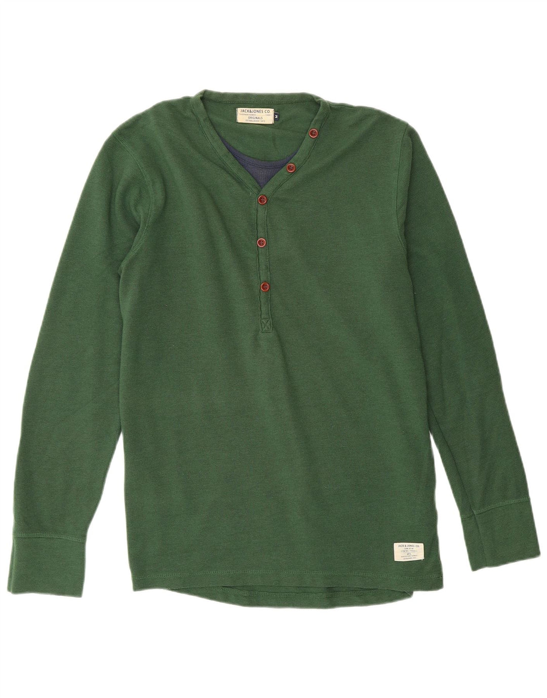 JACK & JONES Hombre Top Manga Larga Verde Medio