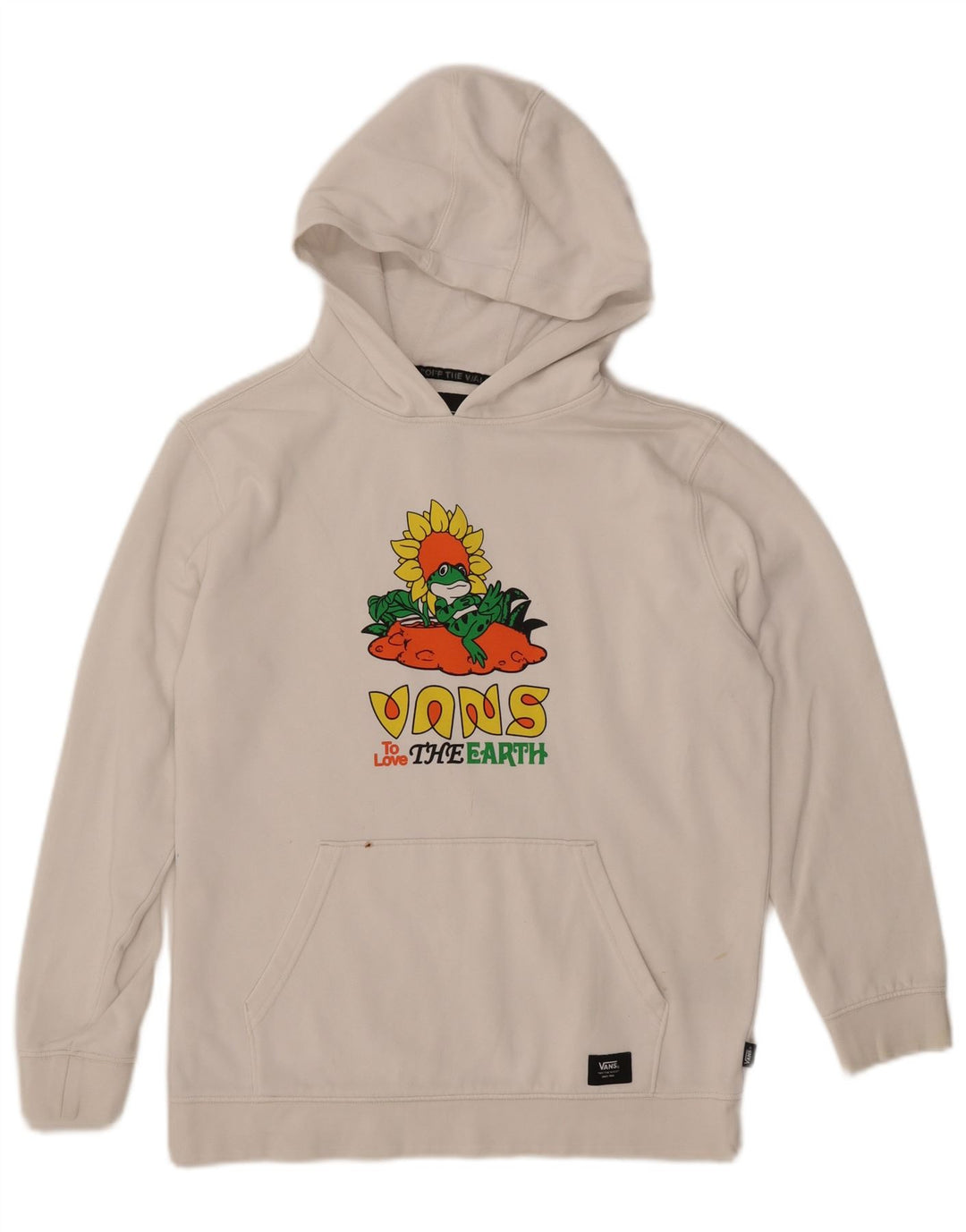 VANS Sudadera con capucha gráfica para mujer UK 18 XL Algodón blanco