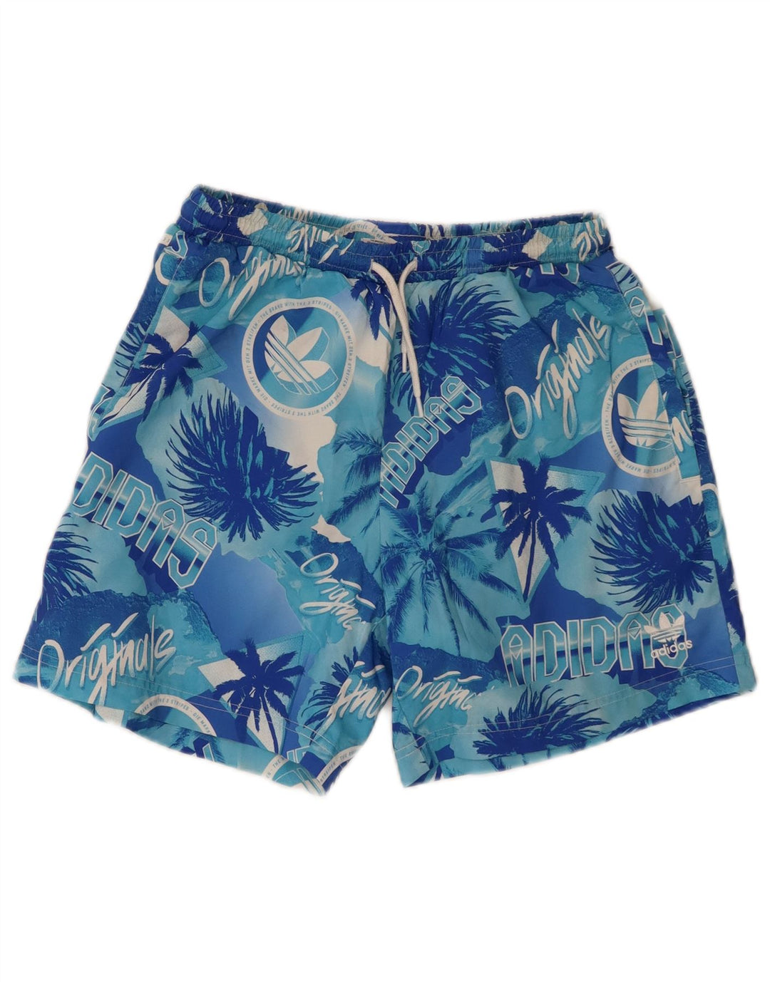 Adidas Hombre Graphic Bañador Shorts Pequeño Azul Poliéster Hawaiano