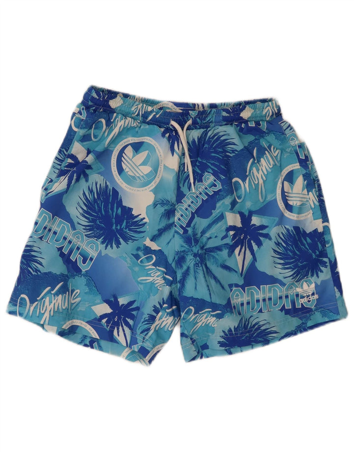 Adidas Hombre Graphic Bañador Shorts Pequeño Azul Poliéster Hawaiano