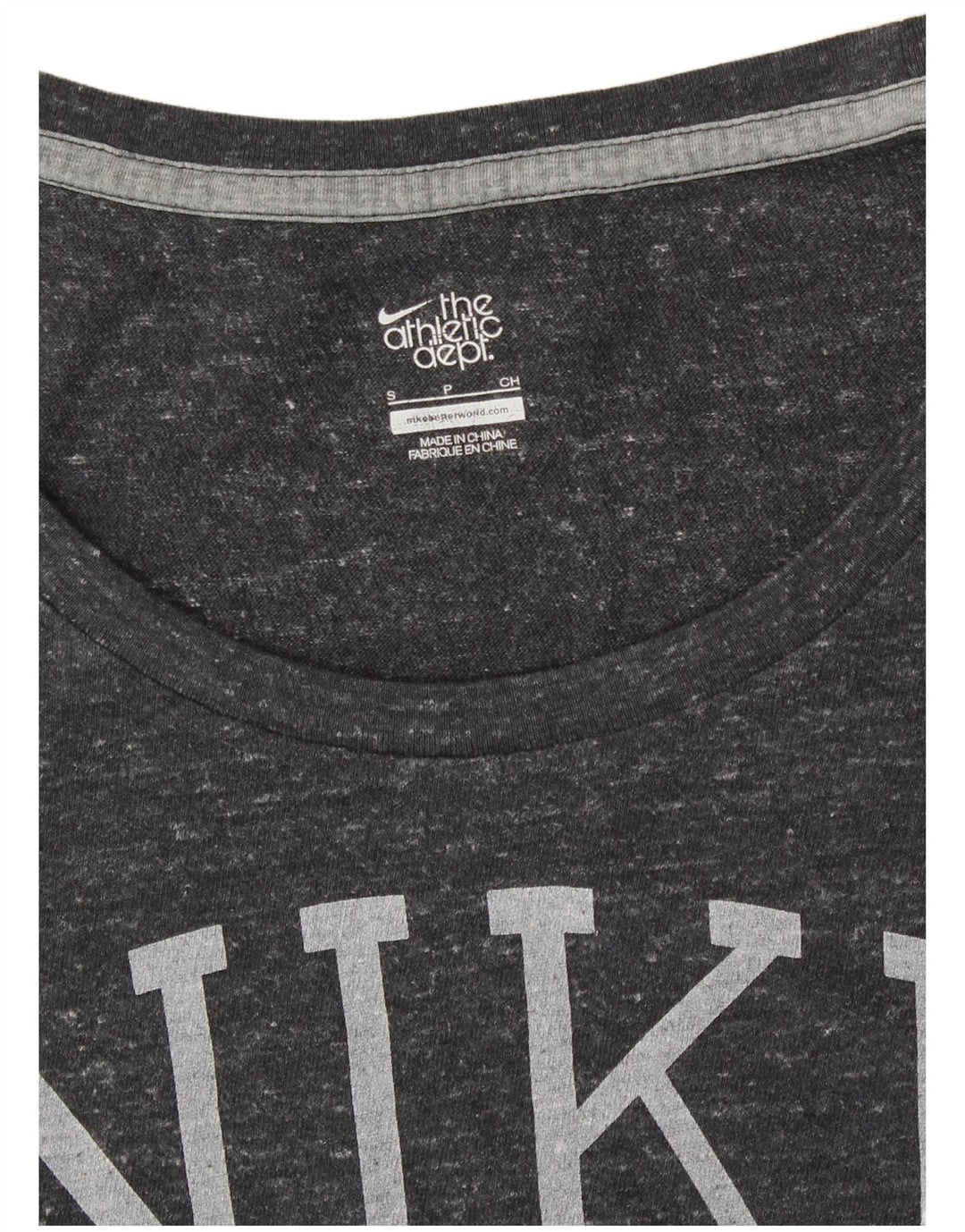 NIKE Camiseta gráfica para mujer Top UK 10 Small Grey Moteado