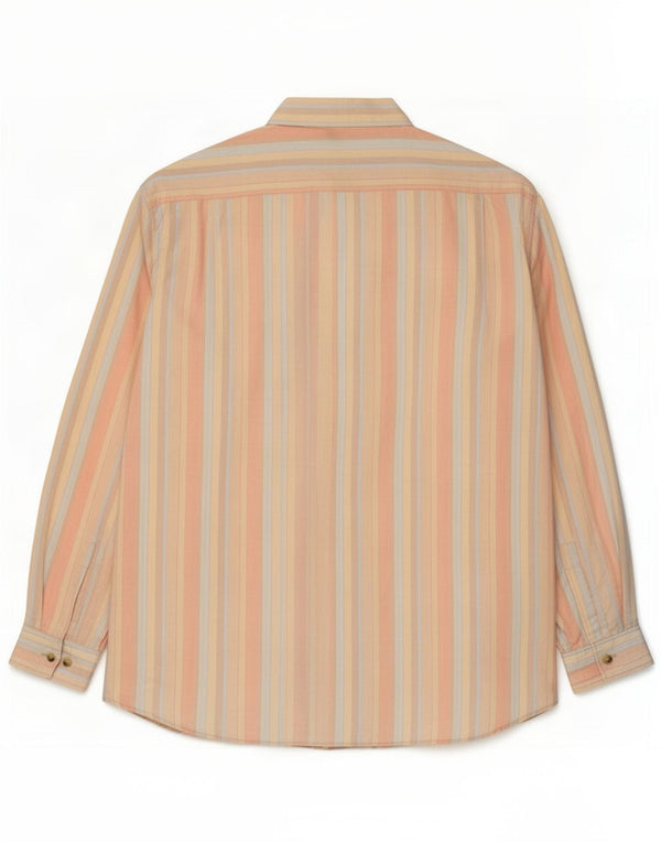 Camisa Marlboro Classics Hombre XL Algodón Rayas Naranja