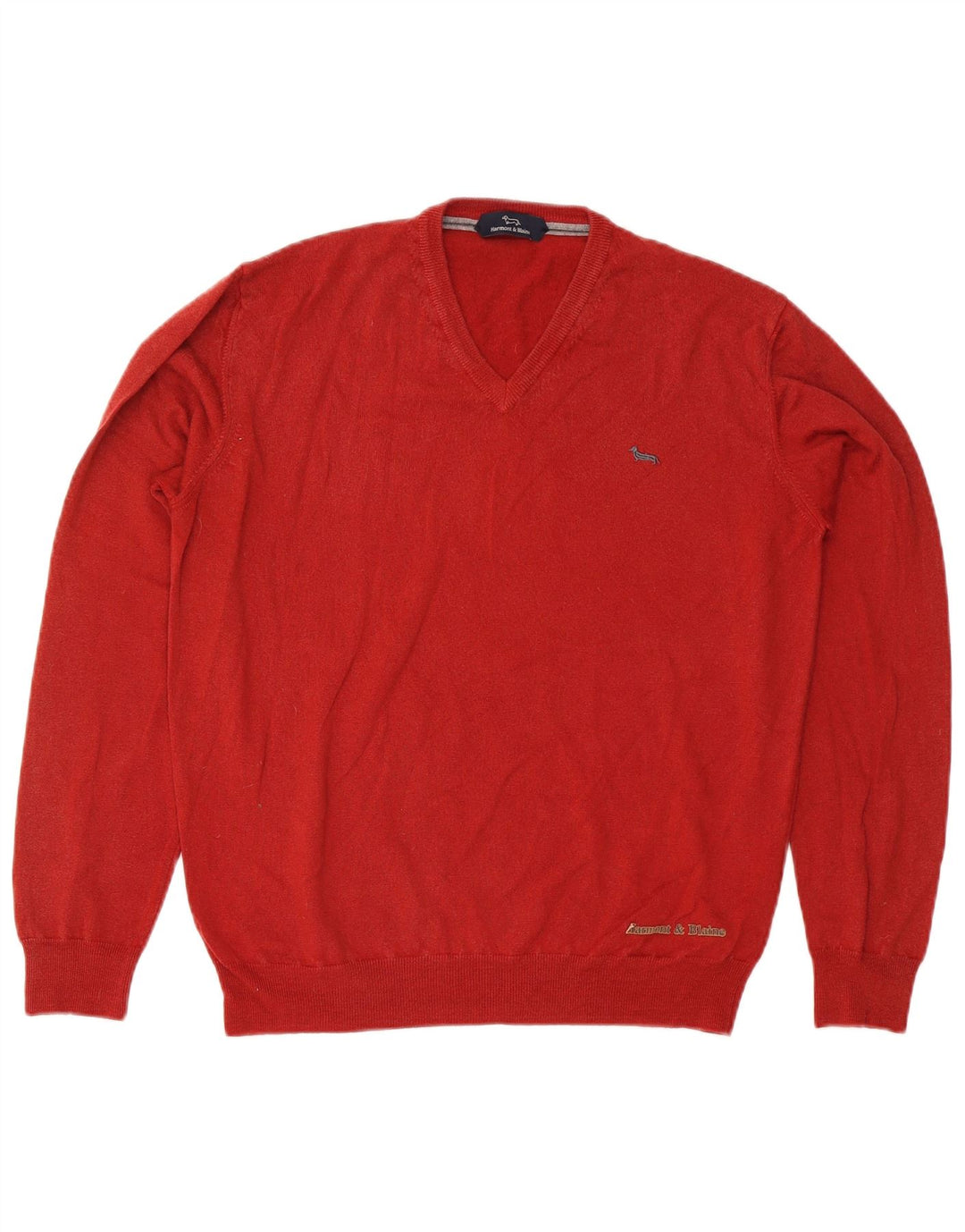Harmont & Blaine Jersey con cuello en V para hombre de lana roja grande