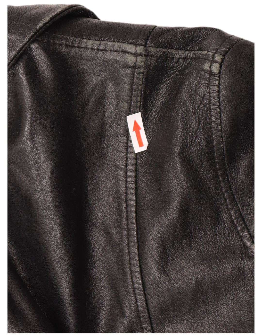 Vintage mujer cuero abrigo Reino Unido 12 medio negro