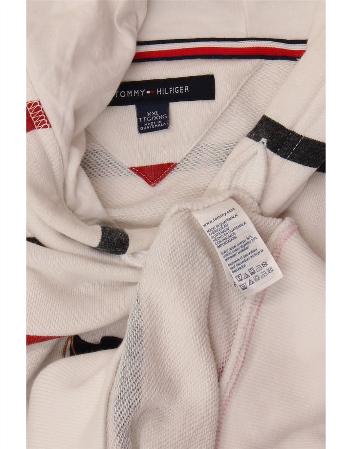TOMMY HILFIGER Jersey con capucha para hombre 2XL Algodón a rayas blanco