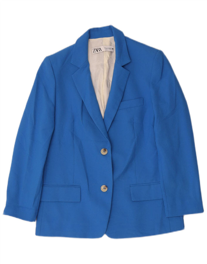 Zara Chaqueta tipo blazer extragrande con 2 botones para mujer UK 6 XS Azul