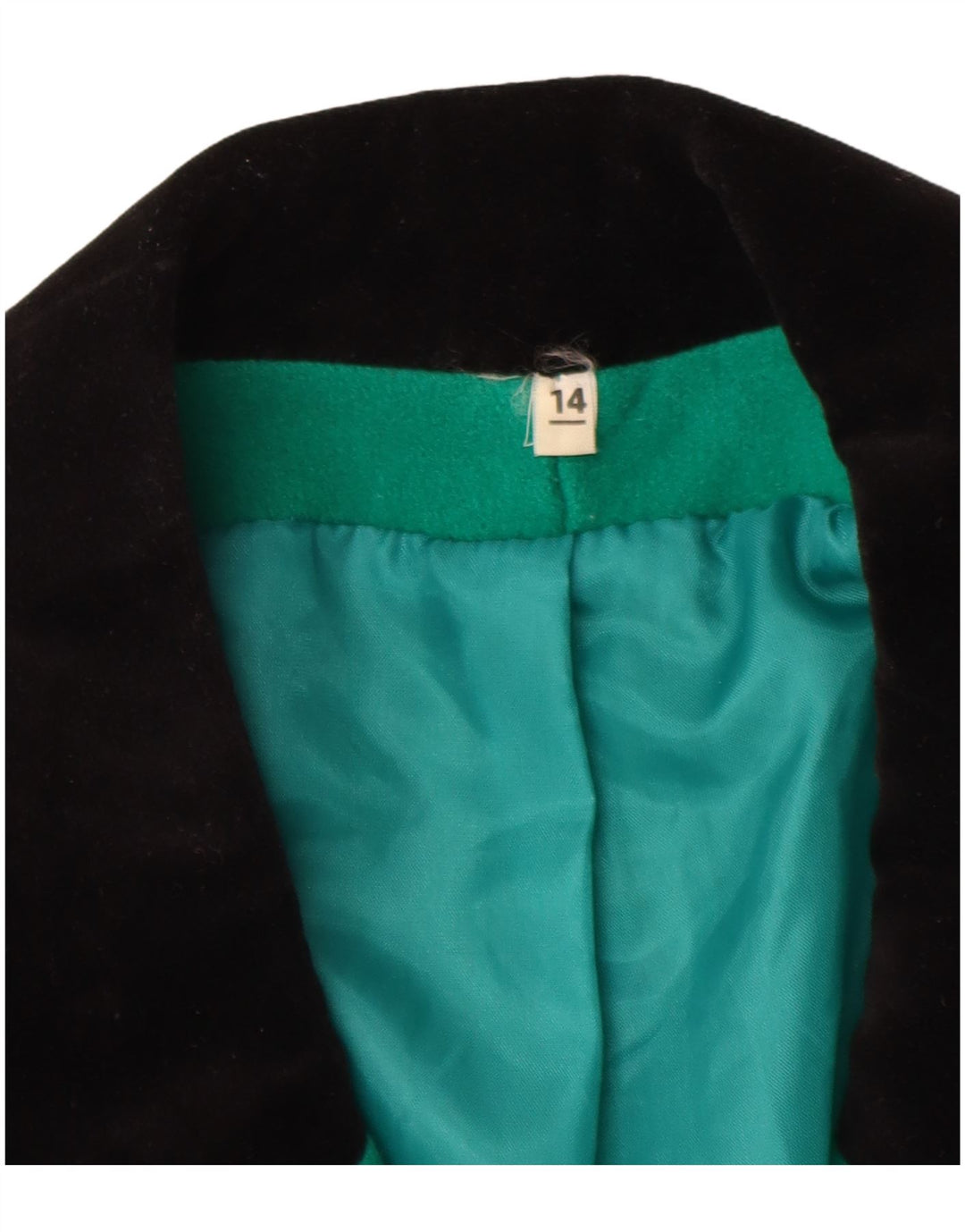 Vintage mujer chaqueta blazer de doble pecho Reino Unido 14 bloque de color verde grande