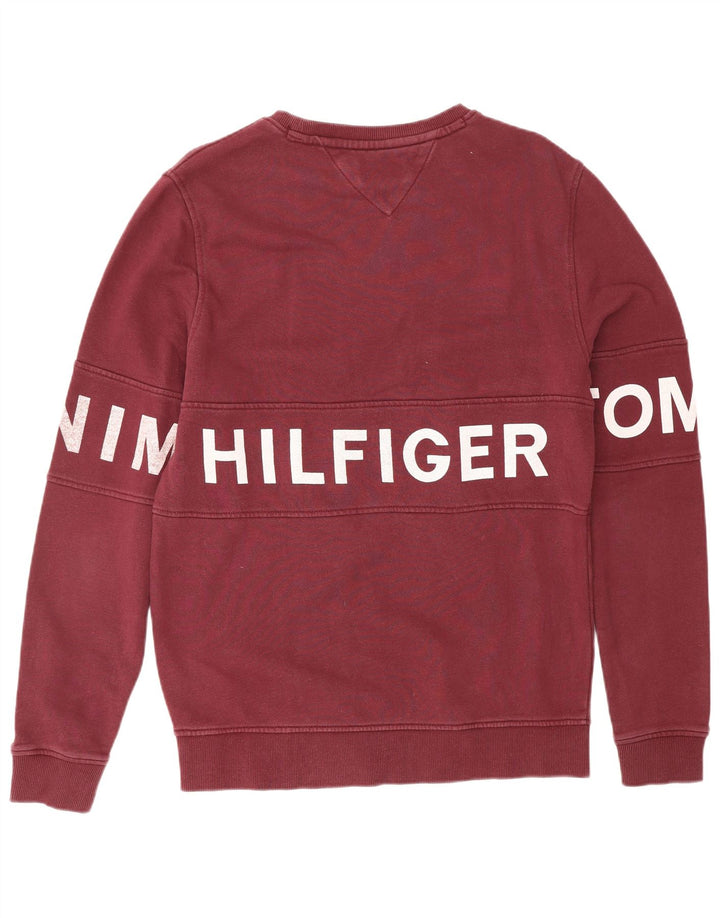 TOMMY HILFIGER Sudadera gráfica para hombre Jumper Medium Borgoña Algodón