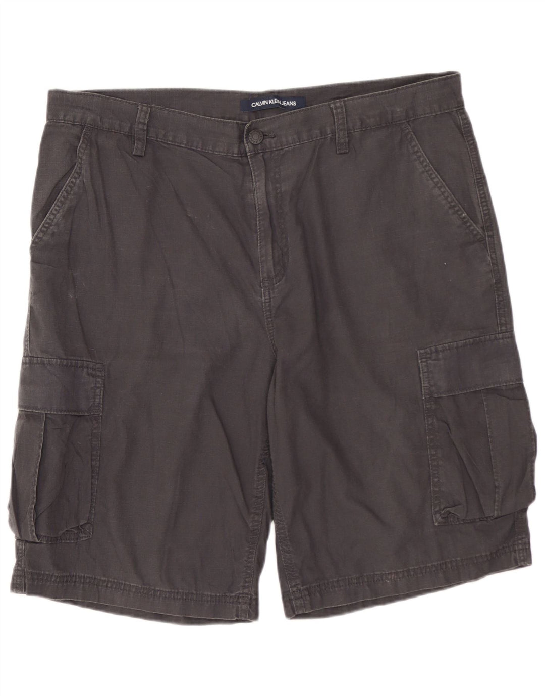 CALVIN KLEIN Shorts cargo para hombre W34 Algodón gris grande