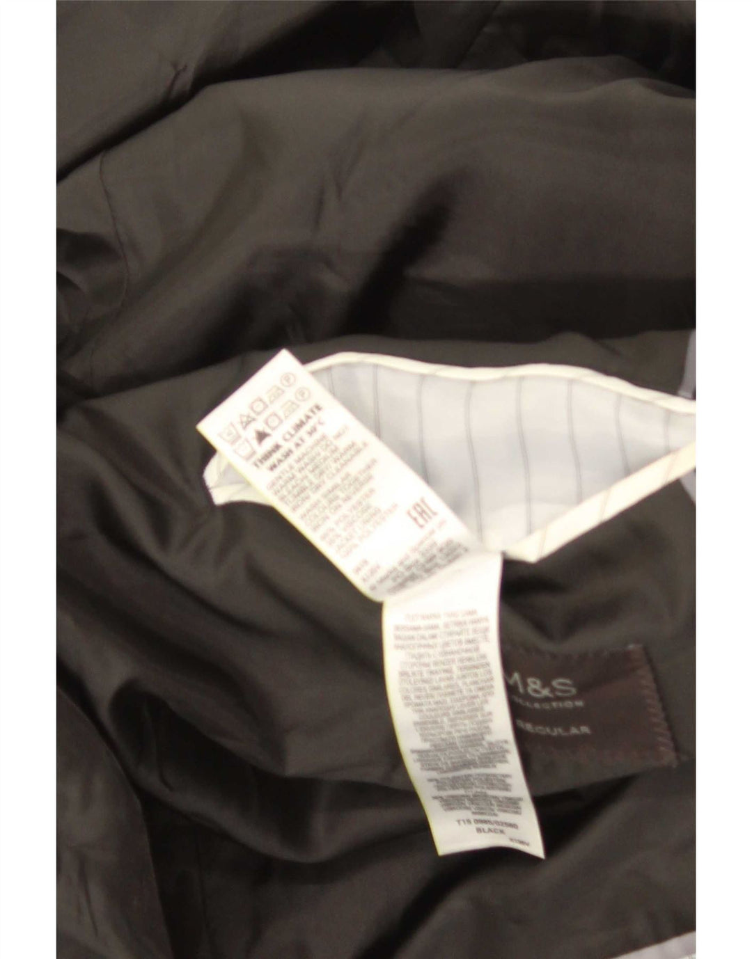 Marks & Spencer Chaqueta tipo blazer de 2 botones para hombre UK 46 XL Poliéster negro