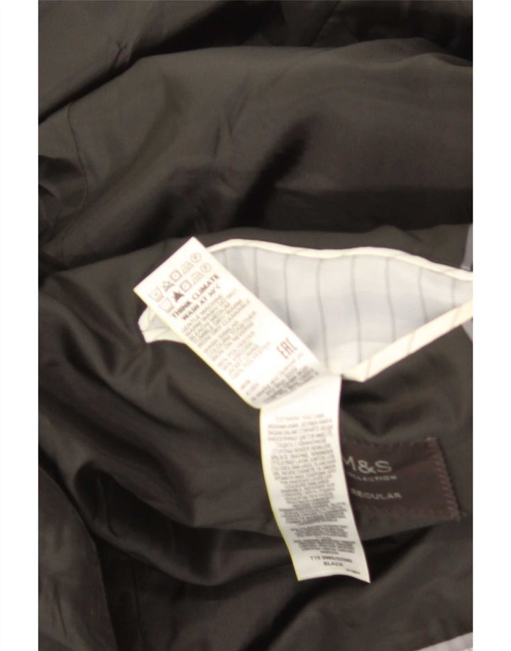 Marks & Spencer Chaqueta tipo blazer de 2 botones para hombre UK 46 XL Poliéster negro