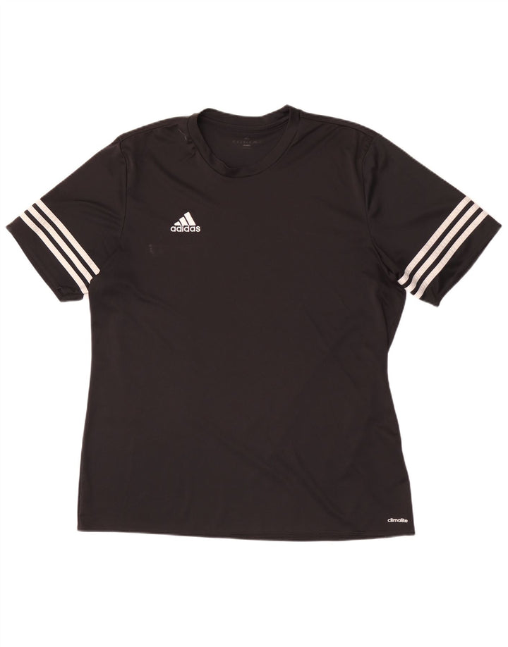 Adidas Mens Climalite Camiseta Top Grande Negro Poliéster