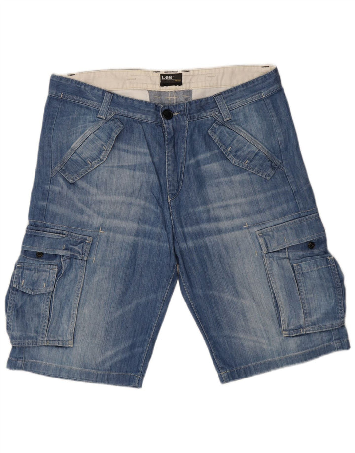 Lee Mens Bermudas Cargo Shorts W34 Grande Algodón Azul