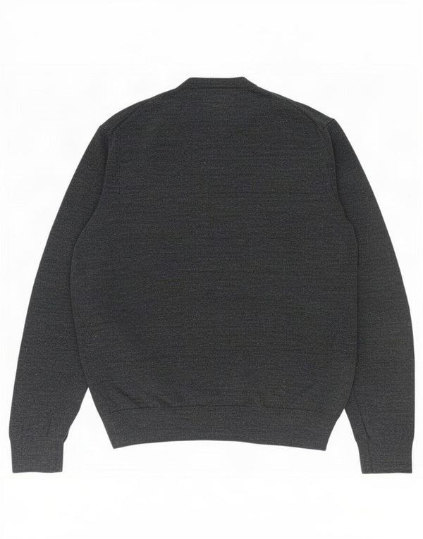 Marks & Spencer Jersey con cuello en V para hombre, talla 2XL, algodón moteado gris