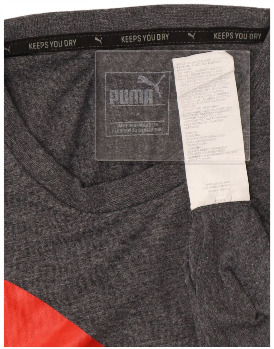 Puma Camiseta gráfica para hombre Top de algodón gris medio