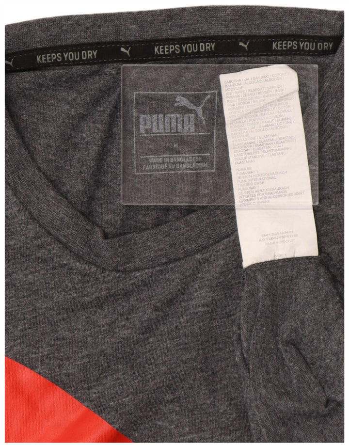 Puma Camiseta gráfica para hombre Top de algodón gris medio