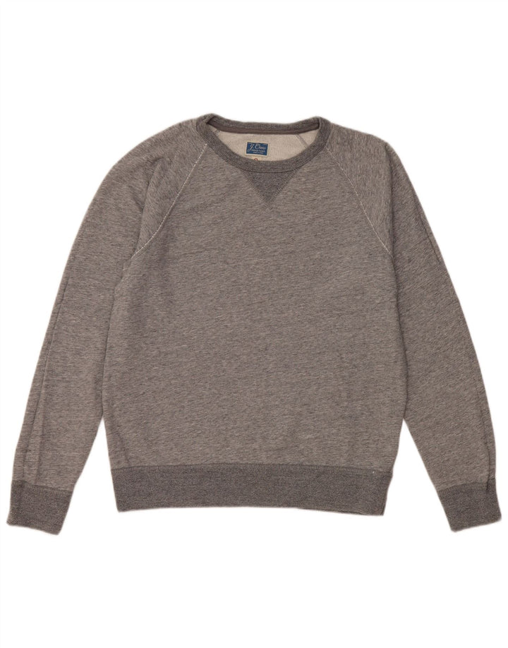 J. CREW Sudadera extragrande para mujer, talla 10, algodón gris pequeño