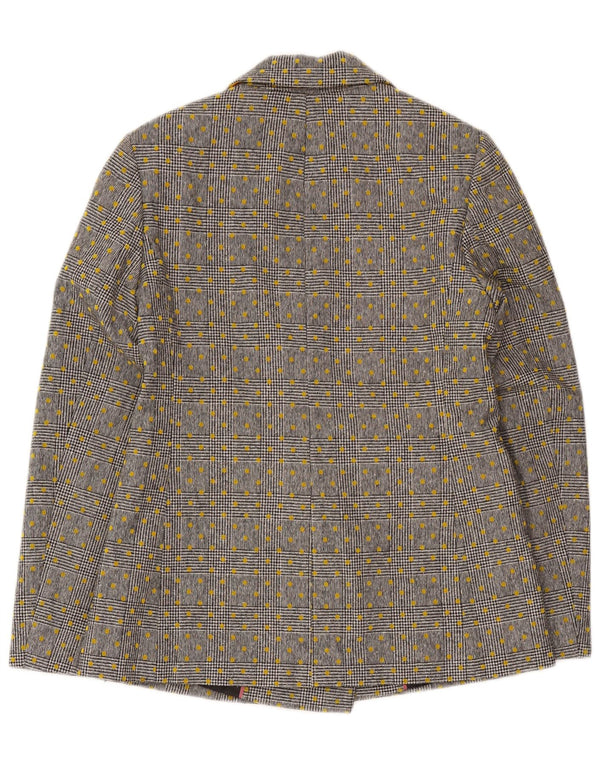 Boden Chaqueta tipo blazer con doble botonadura para mujer UK 10 Small Grey Spotted Wool