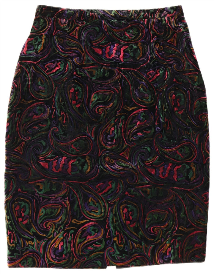 VINTAGE Mujer 1 Botón 2 Piezas Falda Set UK 12 Medio W32 Multicolor