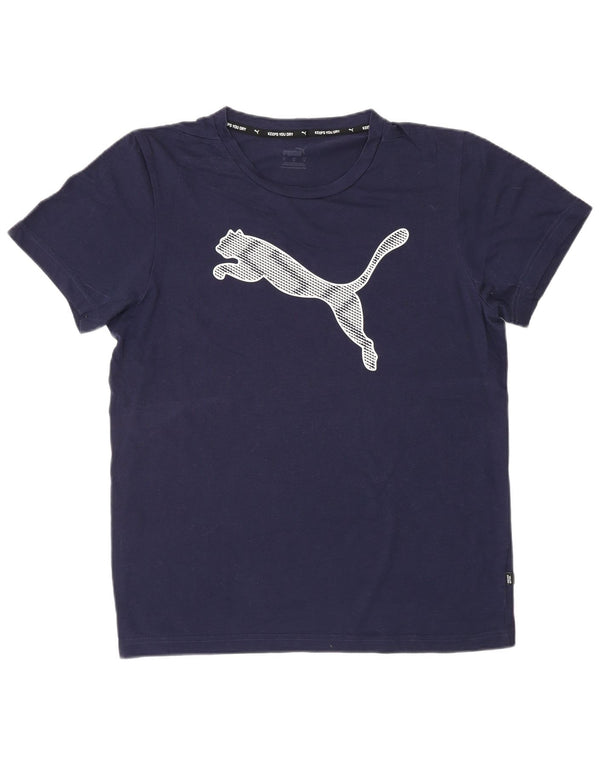 PUMA Camiseta gráfica para hombre Top azul marino mediano