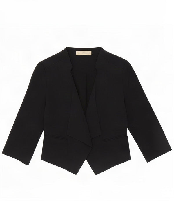 Chaqueta bolero abierta de manga 3/4 para mujer de Whistles UK 10 Small Black Viscosa