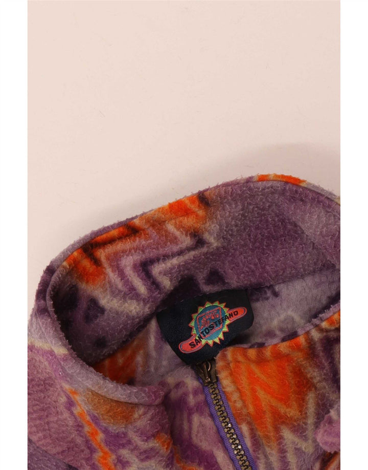 Santostefano Chaqueta polar extragrande para mujer UK 46 Grande Púrpura Geométrica