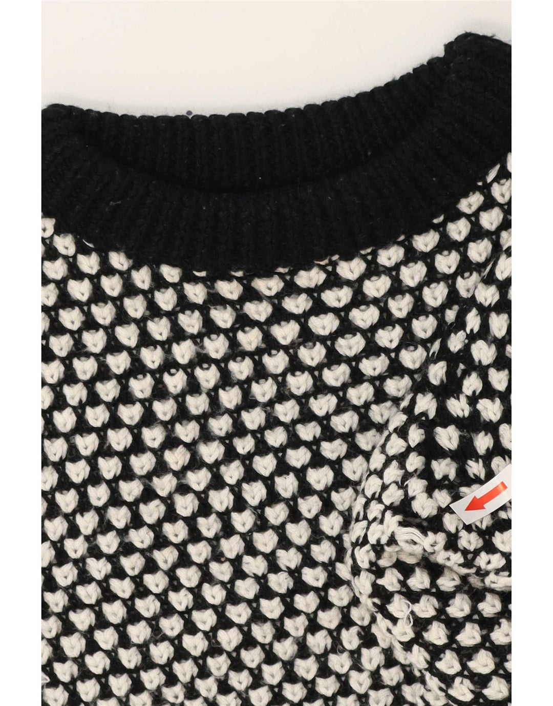 Zara Jersey con cuello redondo y estampado abstracto para mujer, talla 44, talla M, color negro