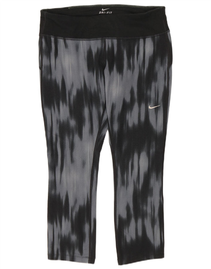 Nike - Leggings capri Dri Fit para mujer, talla 40, poliéster teñido anudado, color azul medio