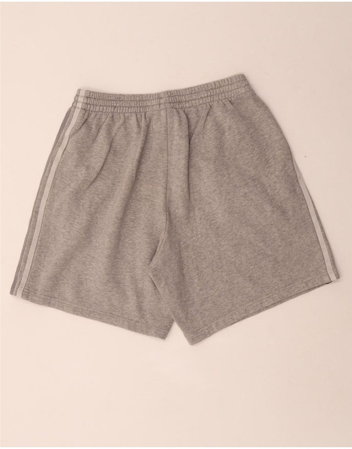 Pantalones cortos deportivos Adidas para hombre de algodón moteado gris medio