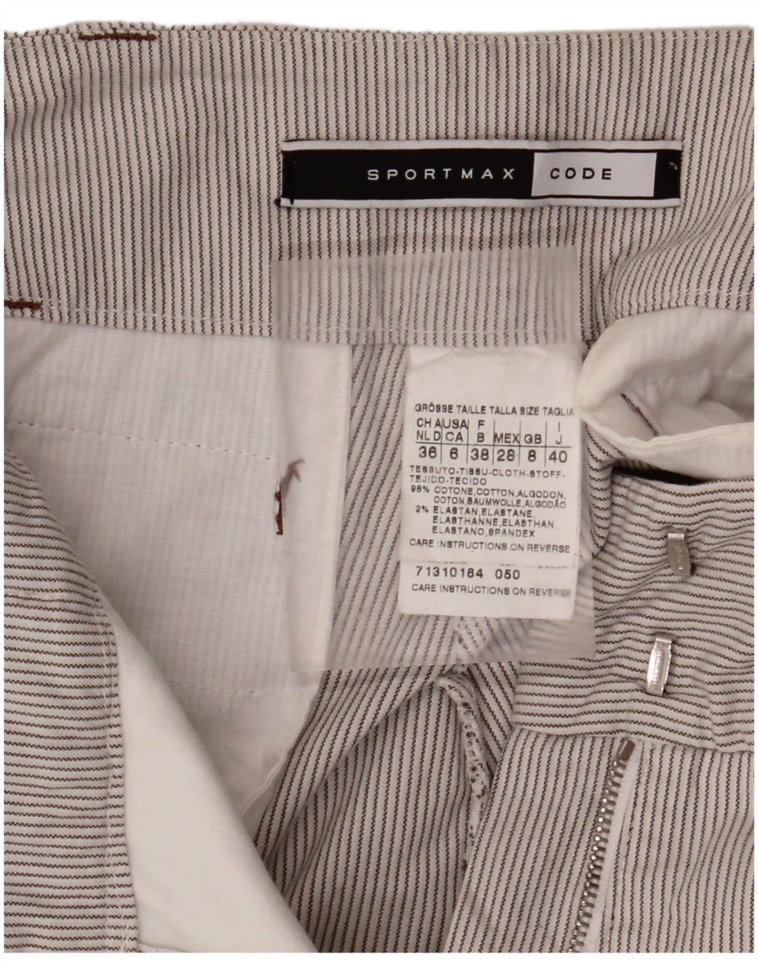 SPORTMAX Pantalones cortos para mujer UK 8 Small W28 L25 Gris Pinstripe