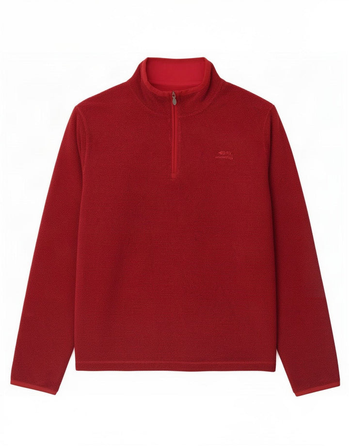 Weird Fish Sudadera con Cuello y Cremallera para Hombre Jersey 4XL Poliéster Granate