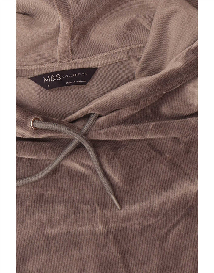 Marks & Spencer Jersey con Capucha Extragrande de Terciopelo para Mujer UK 8 Small Gris