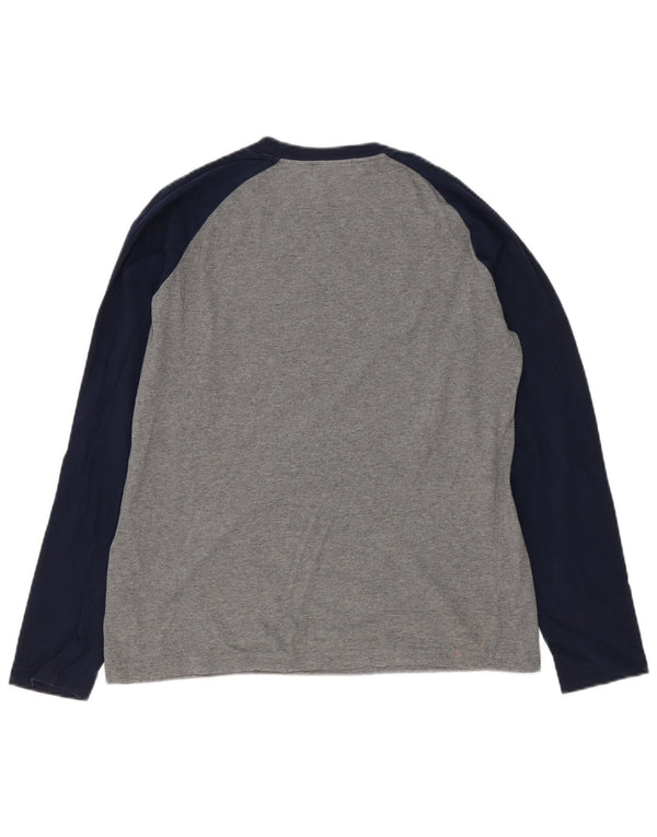 Fila Hombre Graphic Top Manga Larga Pequeño Gris Colorblock Algodón