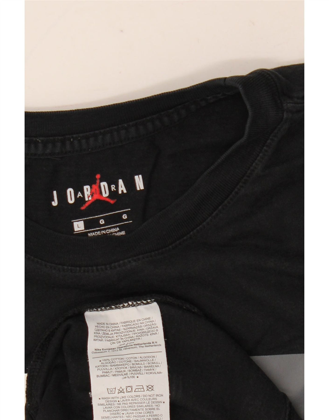 Jordan - Camiseta gráfica para hombre, talla grande, algodón negro