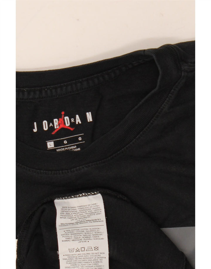 Jordan - Camiseta gráfica para hombre, talla grande, algodón negro