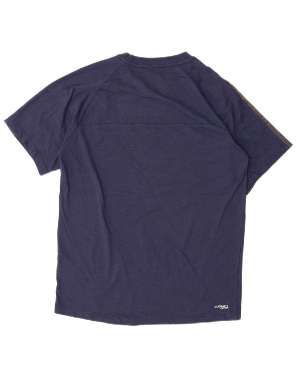 Adidas Mens Climalite Camiseta Top Medio Azul Marino Algodón