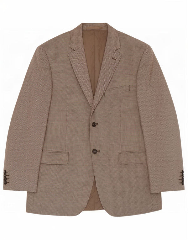 Marks & Spencer Chaqueta tipo blazer de 2 botones para hombre UK 38 Medium Beige Houndstooth