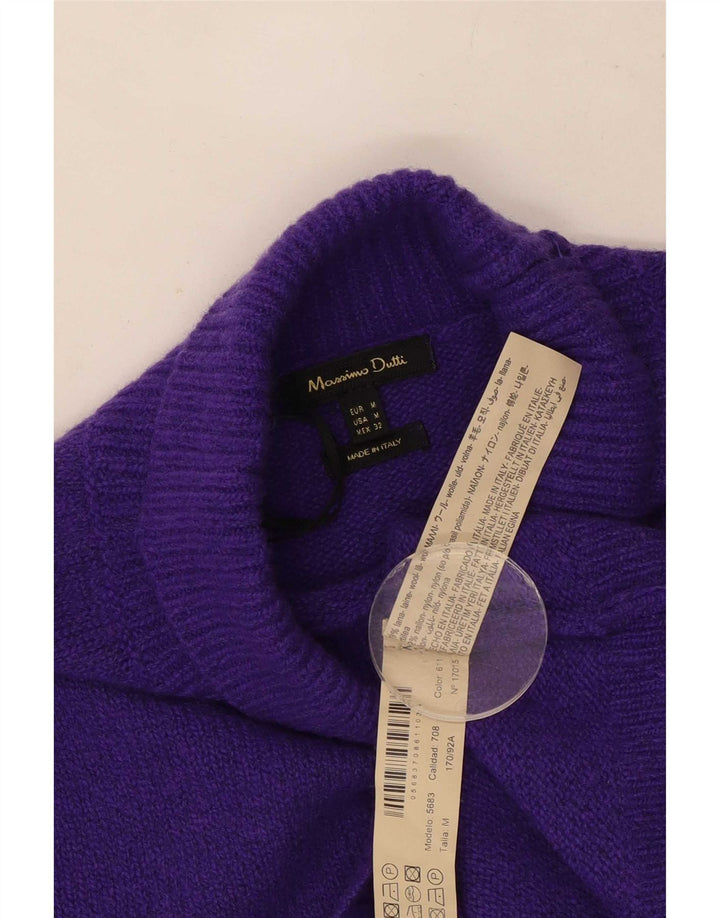 Massimo Dutti Jersey con Cuello Redondo para Mujer UK 44 Lana Púrpura Mediana