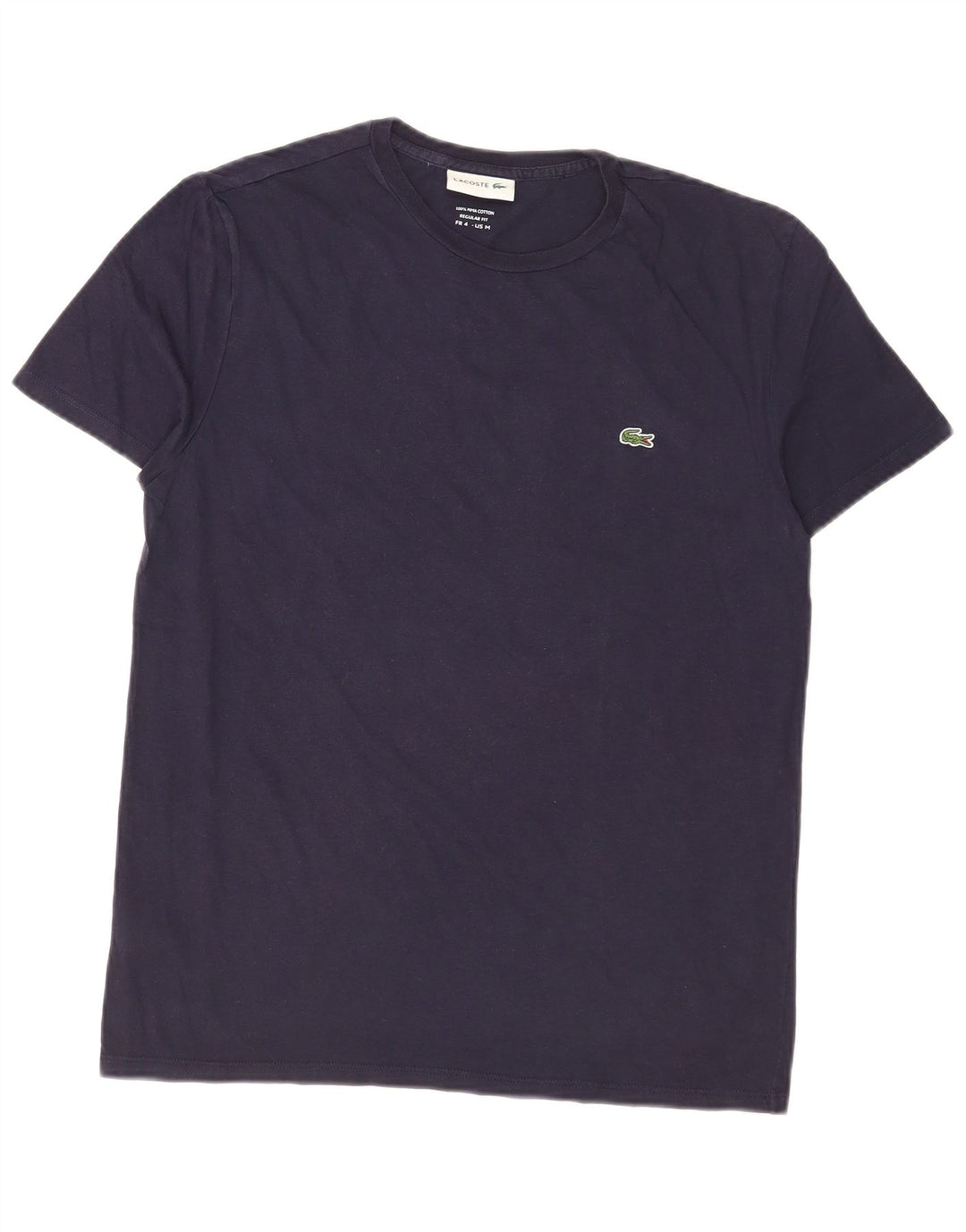 Lacoste Camiseta de corte regular para hombre talla 4 mediana algodón azul marino