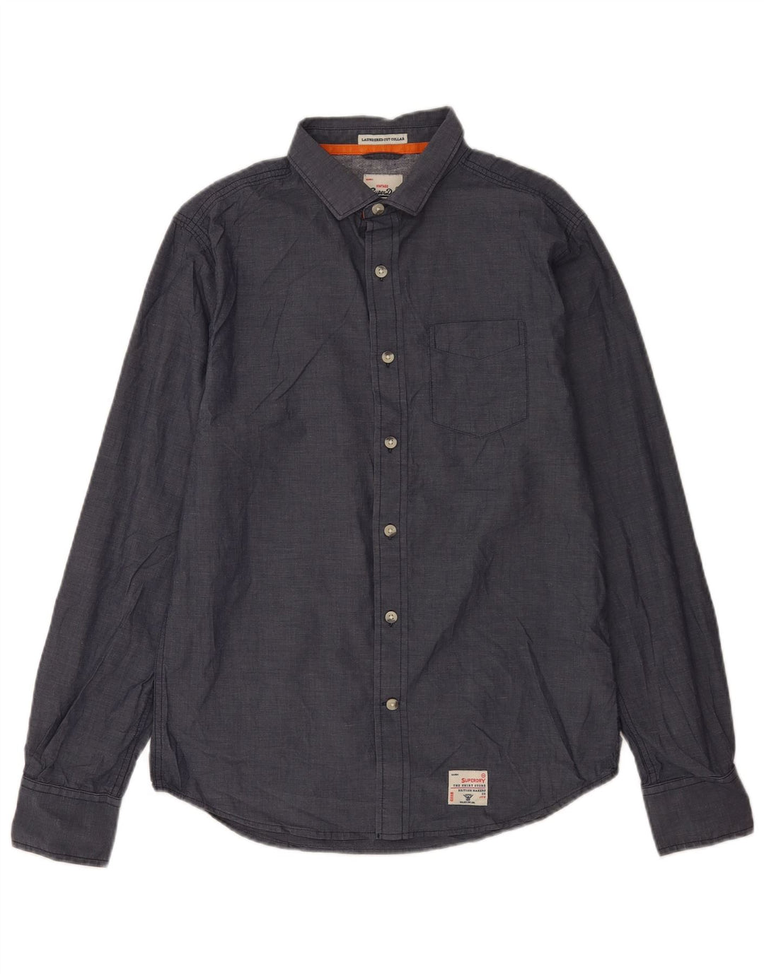 Camisa Superdry Hombre Grande Gris Algodón