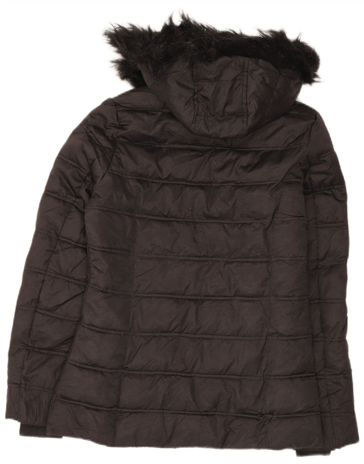 Nautica Chaqueta acolchada extragrande con capucha para mujer UK 10 Small Poliéster negro