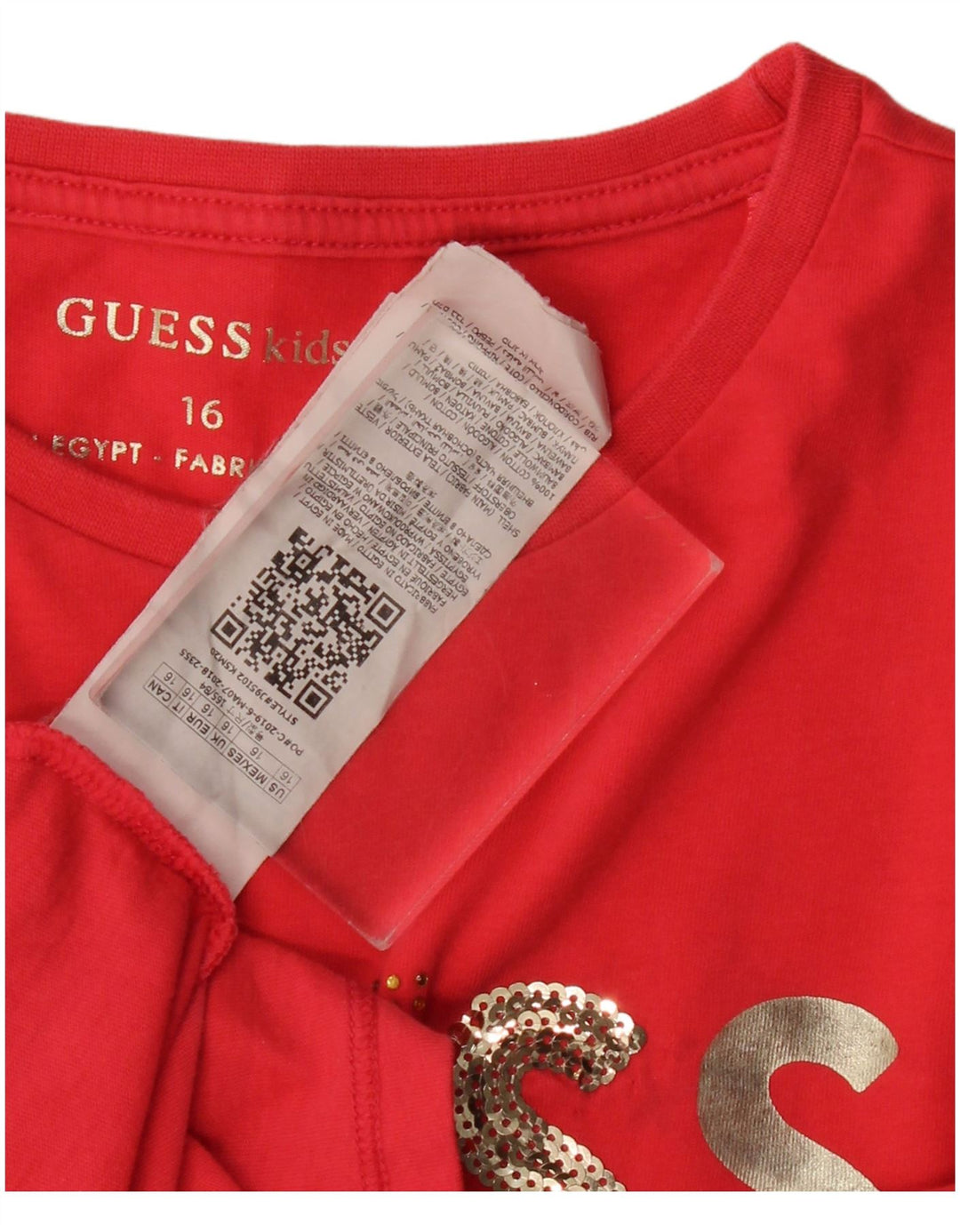 GUESS Camiseta gráfica para niña Top 15-16 años Rojo Algodón