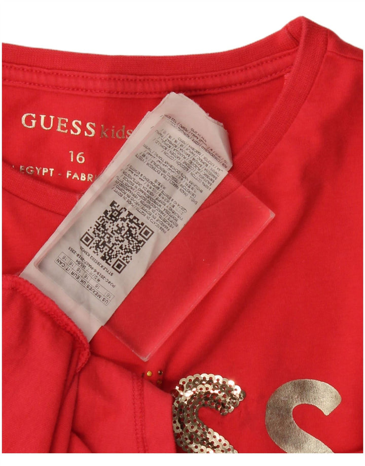 GUESS Camiseta gráfica para niña Top 15-16 años Rojo Algodón
