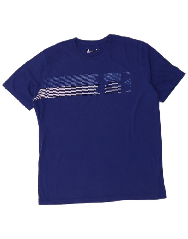 UNDER ARMOUR Camiseta gráfica para hombre Top grande de algodón azul