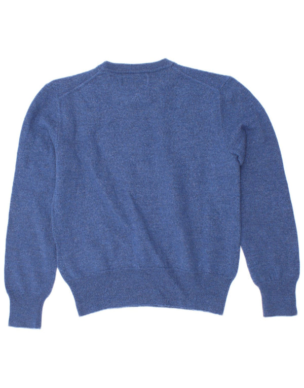 Polo Ralph Lauren - Jersey con cuello redondo para niño, 7-8 años, talla pequeña, lana azul